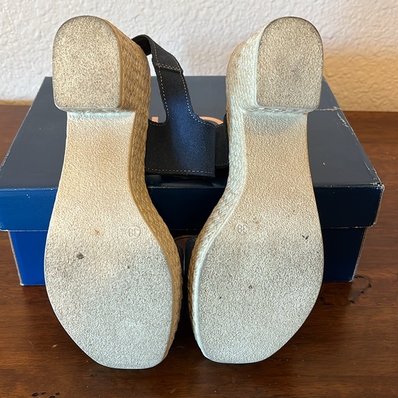 Lunita Lia Marino Blue Suede Wedge Sandals - Picture 5 of 11